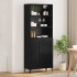 Bufet pe perete 2 pcs stejar negru lemn compozit