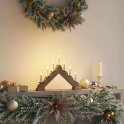 Pod din lumânări de crăciun cu 7 led maro 39.5 x 5 x 29 cm