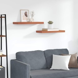 Raft de perete 2 pcs roșu 60 x 23 x 4 cm lemn compozit