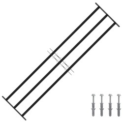 Grilă fereastră negru 174 x 45 cm oțel vopsit electrostatic