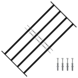 Grilă fereastră negru 115 x 60 cm oțel vopsit electrostatic