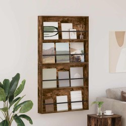 Raft pentru reviste 2 pcs stejar fumuriu 80 x 12 x 70 cm