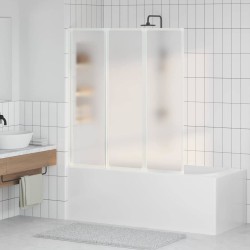 Ecran de baie mat 132 x 140 cm aluminiu & panou pp