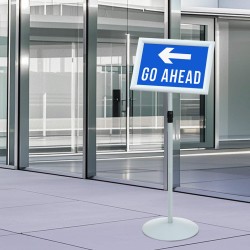 Suport poster tip pedestal argintiu 33 x 33 x 126 cm