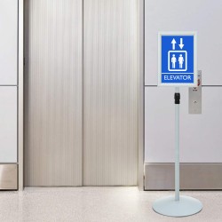 Suport poster tip pedestal argintiu 33 x 33 x 123 cm