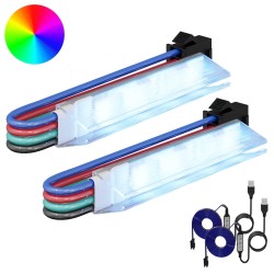 Bandă led 2 pcs negru și alb 150 cm cupru și plastic
