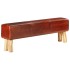 Bancă bok gimnastică maro 160 cm piele naturală/lemn acacia