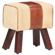 Bancă bok gimnastică maro 38 cm piele naturală/lemn masiv mango