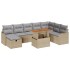 Set de canapele pentru grădină cu pernă 9 pcs bej rattan poli