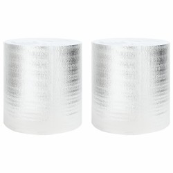 Reflector de căldură pentru radiator 2 pcs argintiu 25 x 0,5 m
