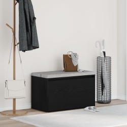 Bancă cu sertar negru 80 x 40 x 45 cm lemn compozit
