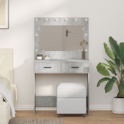 Birou de toaletă gri beton 78,5 x 41 x 135 cm lemn compozit