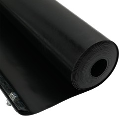 Barieră de rădăcini cu șine de conectare negru 0,7x5 m 1,5 mm hdpe