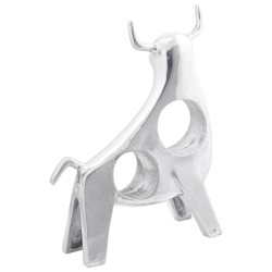 Sculptură taur argintiu 22 x 9.5 x 34 cm aluminiu