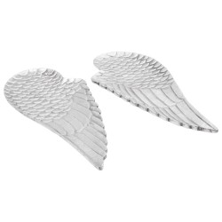 Coș fructe 2 pcs argintiu 40 x 18 x 2.5 cm aluminiu