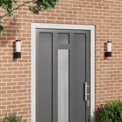 Aplice de exterior 2 pcs negru 12 x 7.5 x 27 cm oțel inoxidabil