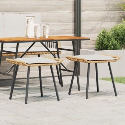 Scaun de grădină cu pernă 2 pcs maro 50 x 40 x 45cm poliester