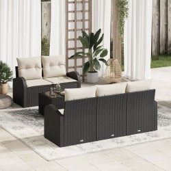Set de canapele pentru grădină negru 55 x 55 x 37 cm poliratan