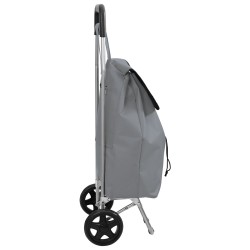 Carucior de cumpărături gri 35 x 28 x 92 cm tafeta oxford