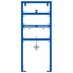 Suport de perete pentru baie albastru 50 x 17.5 x 136 cm oțel