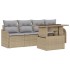 Set de canapele pentru grădină 5 pcs bej 100 x 55 x 73 cm