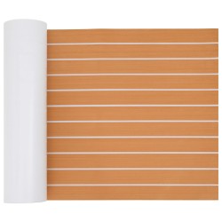 Covor pentru bărci dungi maro cu alb 240 x 60 x 0,5 cm eva