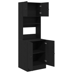 Bufet de bucătărie cu raft 2 pcs stejar negru 60 x 50 x 180 cm