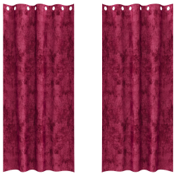 Draperie cu perdele 2 pcs bordo 245 x 140 cm catifea