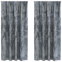 Draperie cu perdele 2 pcs argintiu 175 x 140 cm catifea