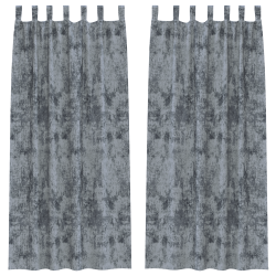 Draperie cu perdele 2 pcs argintiu 225 x 140 cm catifea
