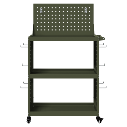 Cărucior pentru unelte cu raft verde măsliniu 65 x 35 x 111 cm