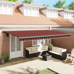 Cortina retractabilă portocalie și maro 500 ×300 cm