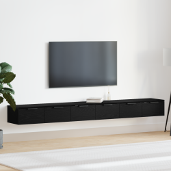 Cabinet suspendat cu sertar 2 pcs stejar negru 102 x 30 x 20 cm