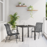 Set de dining de grădină 3 piese negru textilenă și oțel