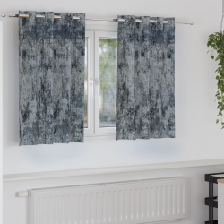 Draperie cu perdele 2 pcs argintiu 140 x 140 cm catifea