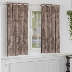 Draperie cu perdele 2 pcs cappuccino 175 x 140 cm catifea