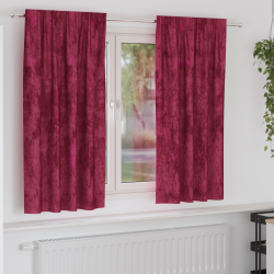 Draperie cu perdele 2 pcs bordo 175 x 140 cm catifea