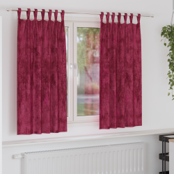 Draperie cu perdele 2 pcs bordo 175 x 140 cm catifea