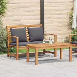 Bancă maro și gri închis 110 x 66 x 76 cm lemn solid de tec