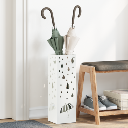 Suport pentru umbrele alb 15,5 x 15,5 x 49 cm metal