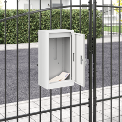 Cutie poștală cu depozitare cu ușă alb 30 x 20 x 55 cm oțel