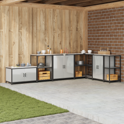 Depozitare pentru bucătărie argintiu 60 x 50 x 92 cm oțel