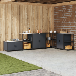 Depozitare pentru bucătărie antracit 60 x 50 x 92 cm oțel