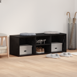 Bancă de depozitare tapițată stejar negru 102 x 35 x 35 cm