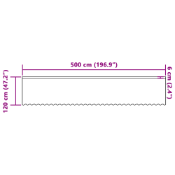 Cortină din dantelă cu perdele alb 120 x 500 cm poliester