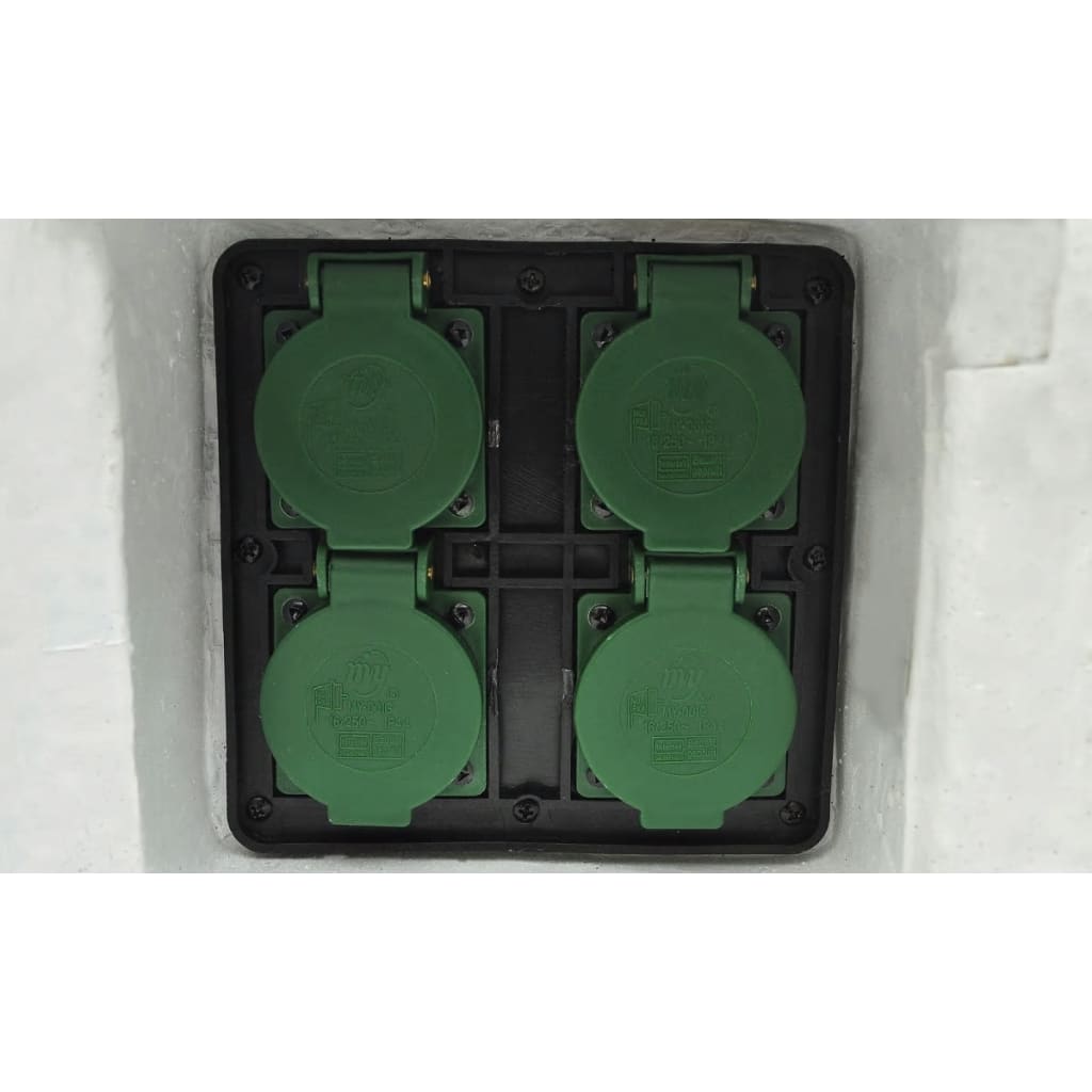 Priză de grădină cu 4 intrări impermeabilă rășină albă