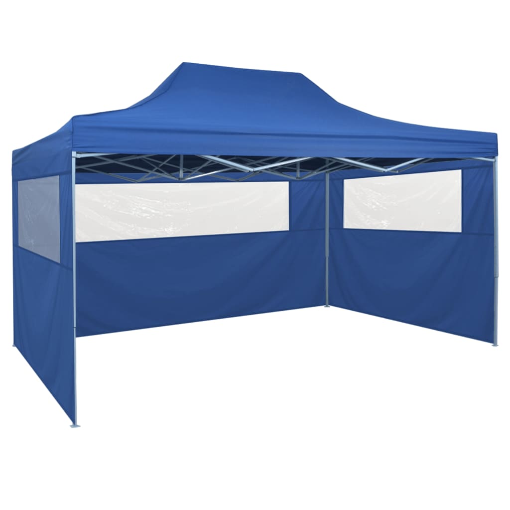 42512 foldable tent pop-up with 4 side walls 3x4,5 m blue