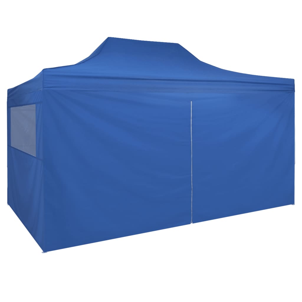 42512 foldable tent pop-up with 4 side walls 3x4,5 m blue