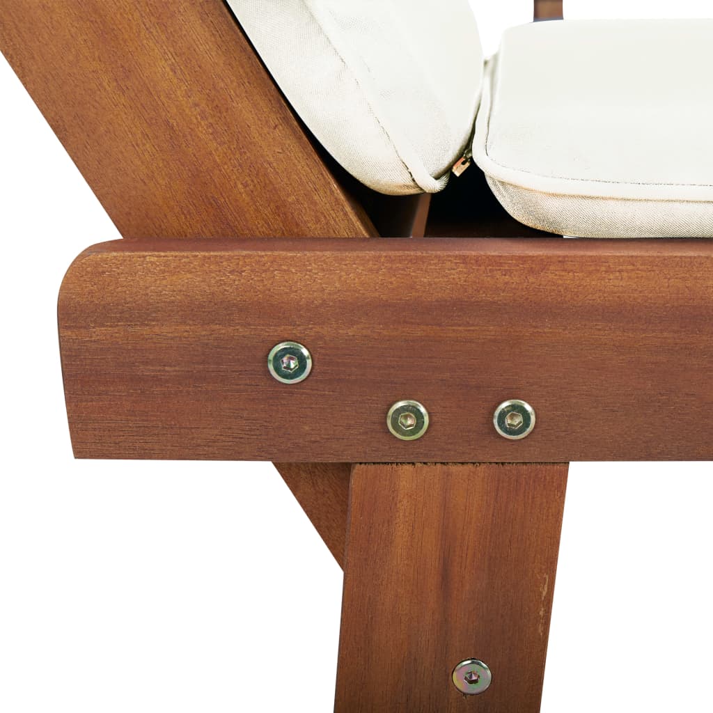 Bancă de grădină cu perne 2-în-1, 190 cm, lemn masiv de acacia