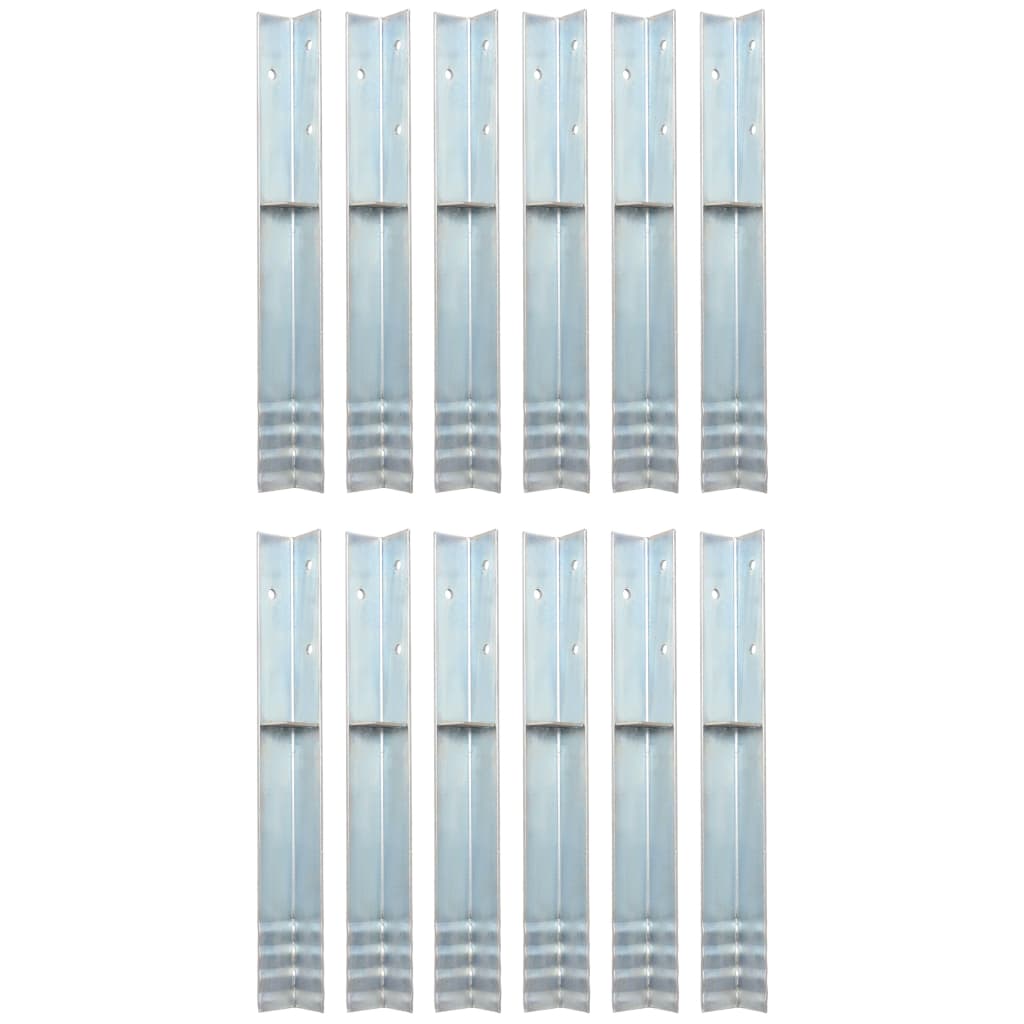 Ancore de sol în formă de l, 12 buc, oțel galvanizat, 5x5x50 cm